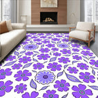 Purple Floral Whimsical Pattern Rug