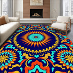 Bold Kaleidoscope Floral Pattern Rug