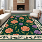 Floral Scrollwork Vintage Botanical Rug