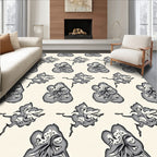 Whimsical Abstract Ink Blot Design Rug