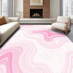 Soft Pink Swirl Marble Pattern Rug
