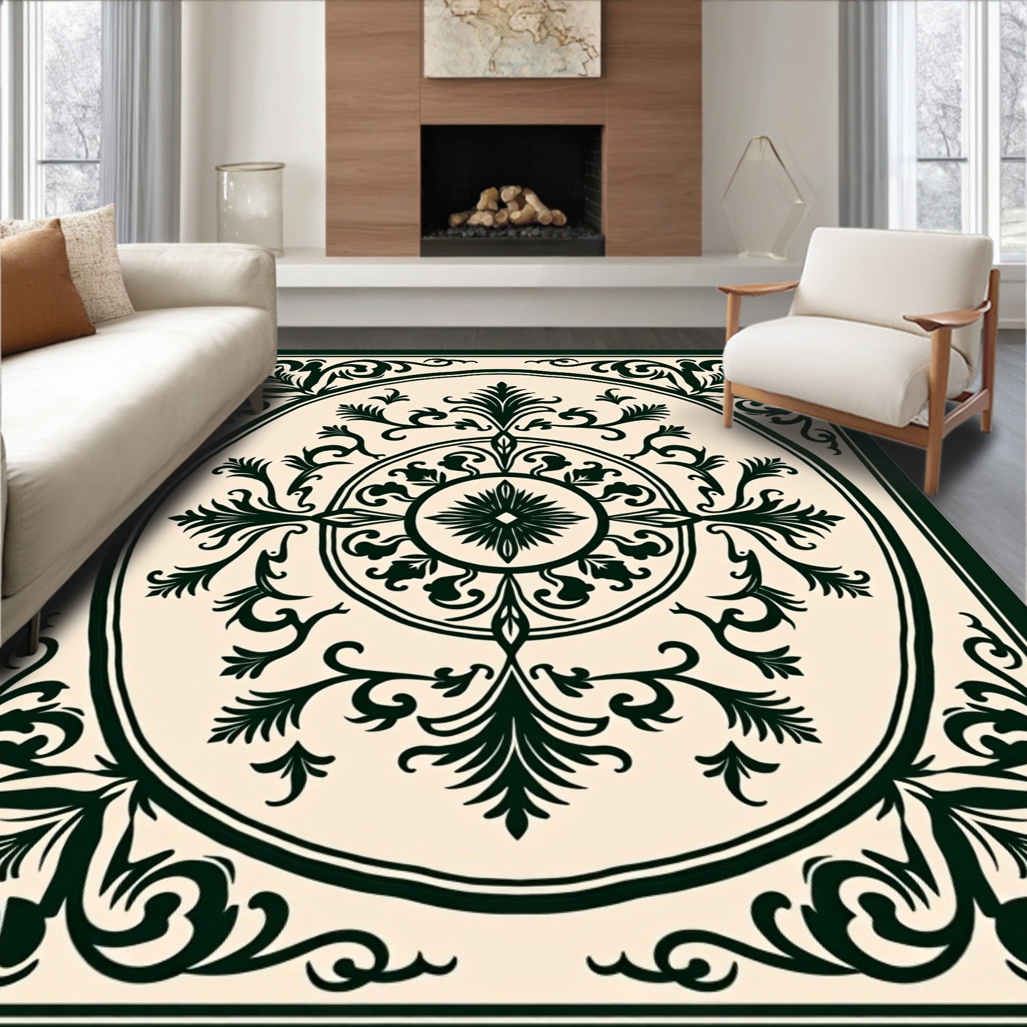 Classic Floral Medallion Vintage Design Rug