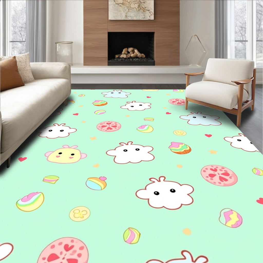 Cute Cloud Candy Pattern Whimsy Rug