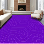 Purple Abstract Line Art Design Rug