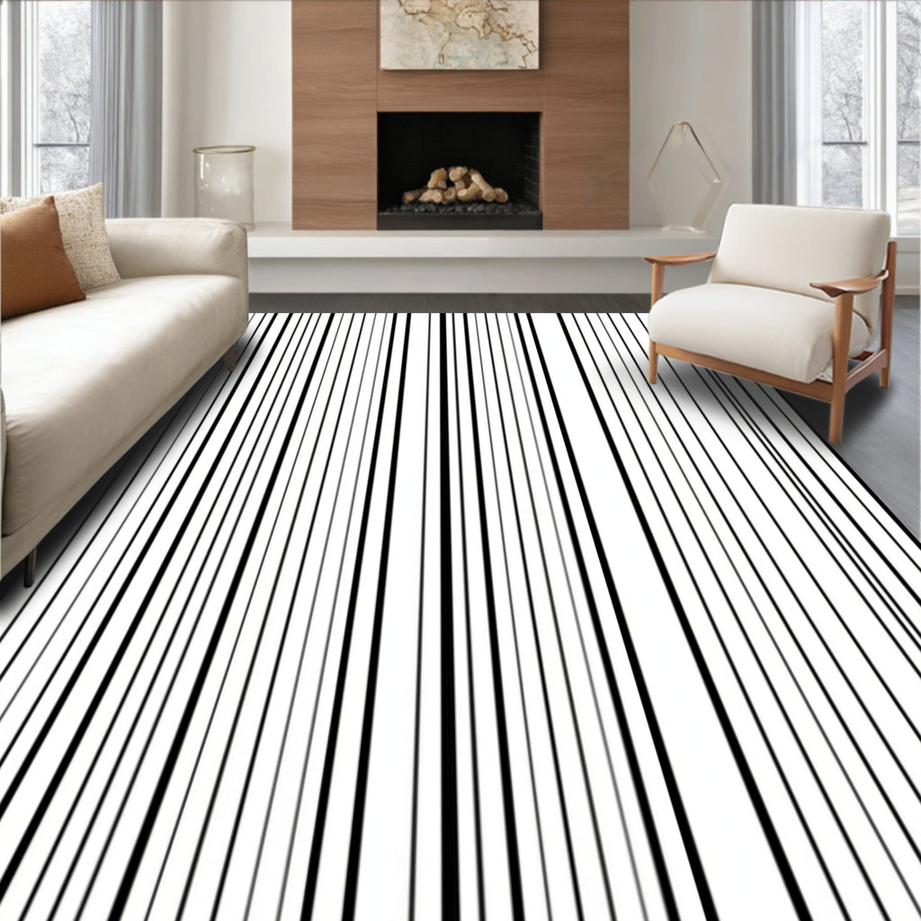 Bold Vertical Striped Design Rug
