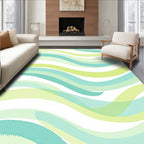 Aqua Lime Wavy Stripes Rug