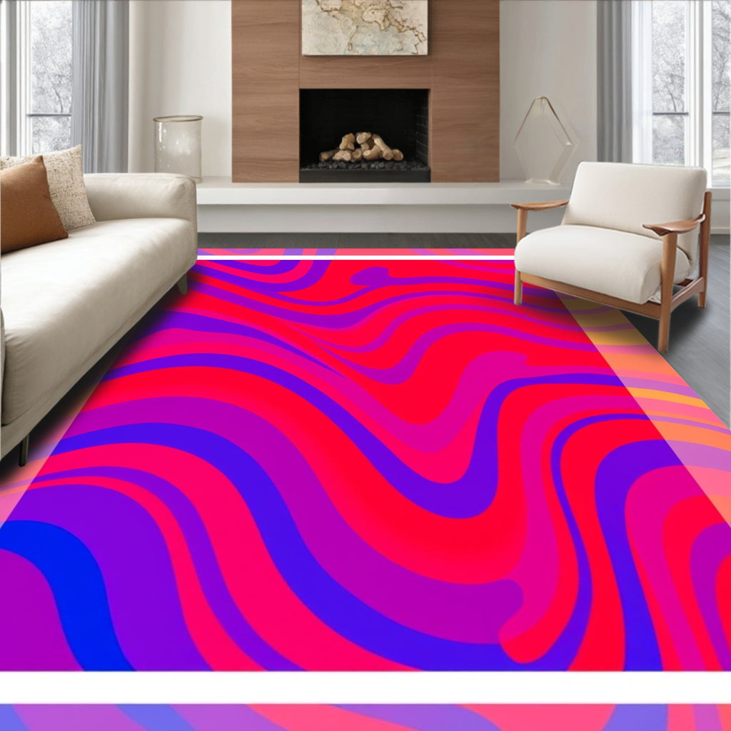 Vibrant Swirling Bold Pattern Rug
