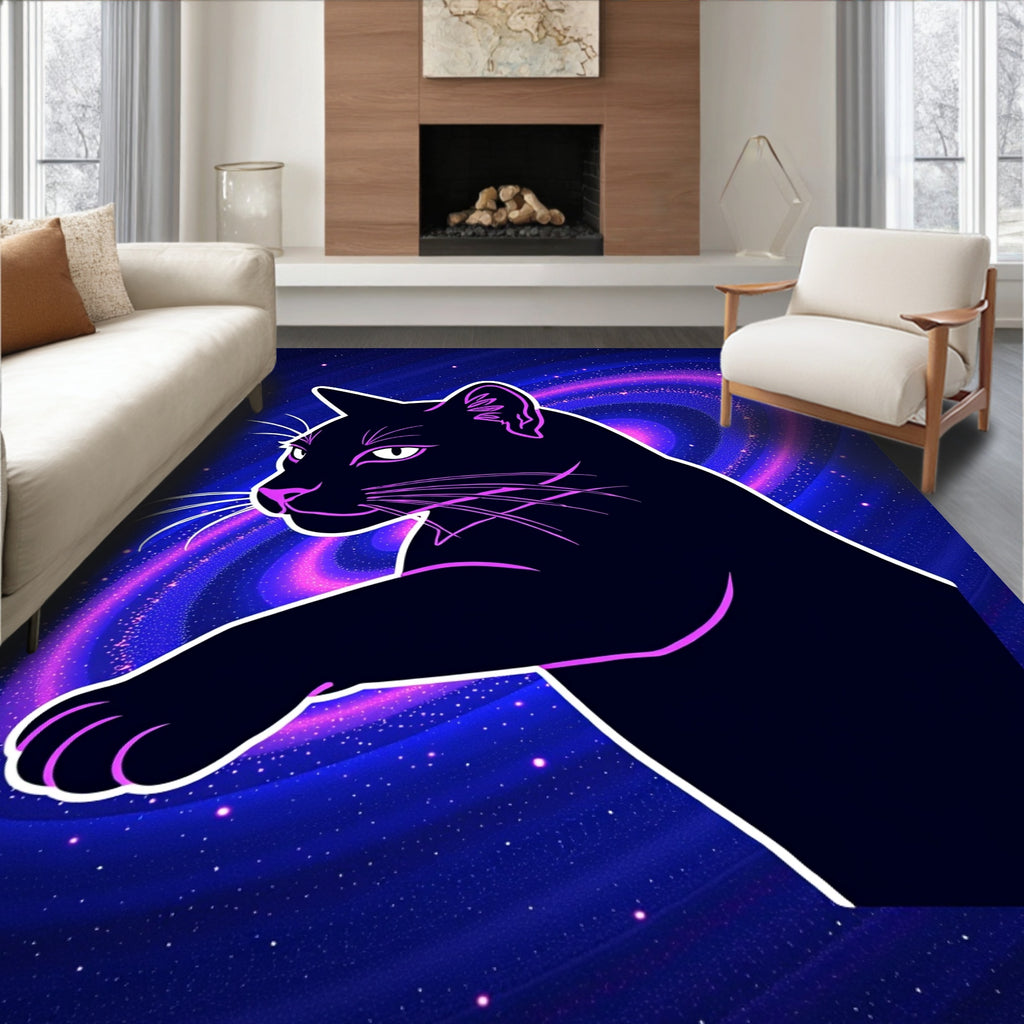 Cosmic Cat Galaxy Print Design Rug