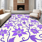 Elegant Purple Floral Vine Design Rug