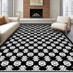 Elegant White Floral Pattern Rug