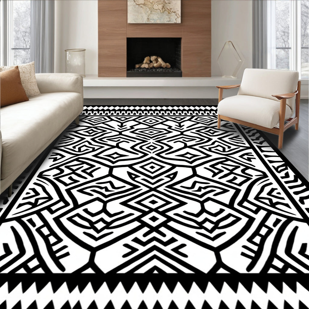 Bold Geometric Tribal Abstract Art Rug