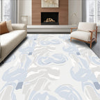 Abstract Swirl Light Blue Pattern Rug