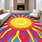 Radiant Sunburst Psychedelic Pattern Rug