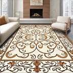 Elegant Floral Scrollwork Pattern Rug