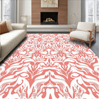 Coral White Repeating Abstract Pattern Rug