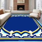 Bold Royal Blue Yellow Archway Rug