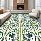 Verdant Swirl Floral Pattern Rug