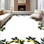 Dark Green Golden Floral Border Rug