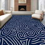 Abstract Organic Maze Pattern Design Rug