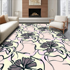 Abstract Floral Whimsical Pattern Design Rug