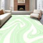 Soft Green Swirl Pattern Rug