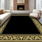 Ornate Gold Vintage Scroll Pattern Rug
