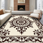 Classic Medallion Floral Border Design Rug