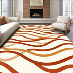 Flowing Terracotta Gold Wavy Design Rug
