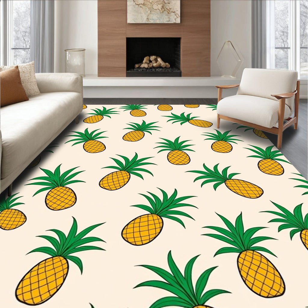 Sunny Tropical Pineapple Pattern Rug