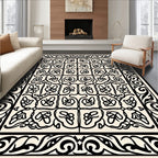 Ornate Floral Swirl Motif Rug
