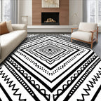 Bold Geometric Diamond Pattern Rug