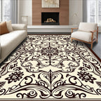 Ornate Floral Scrollwork Pattern Rug