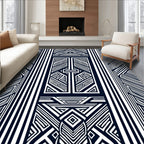 Bold Abstract Geometric Stripe Rug