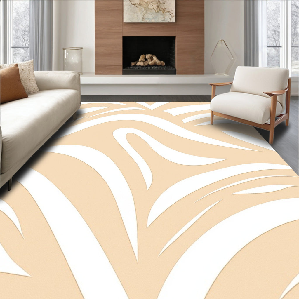 Abstract Swirls Curves Pattern Rug