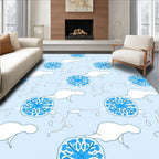 Blue Snowflake Cloud Pattern Design Rug