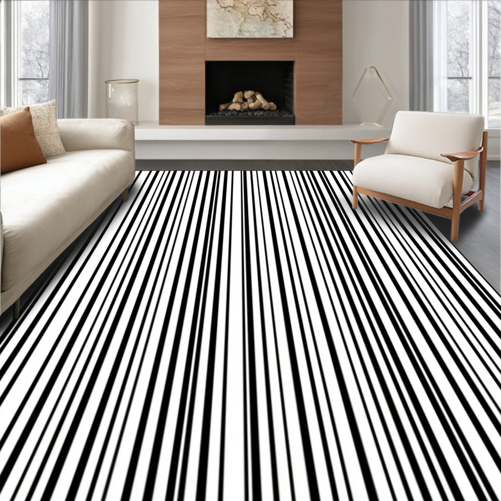 Bold Contemporary Vertical Stripes Rug
