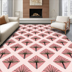 Pink Diamond Fan Pattern Design Rug