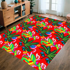 Tropical Floral Swirl Pattern Rug