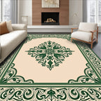 Vintage Green Floral Frame Rug