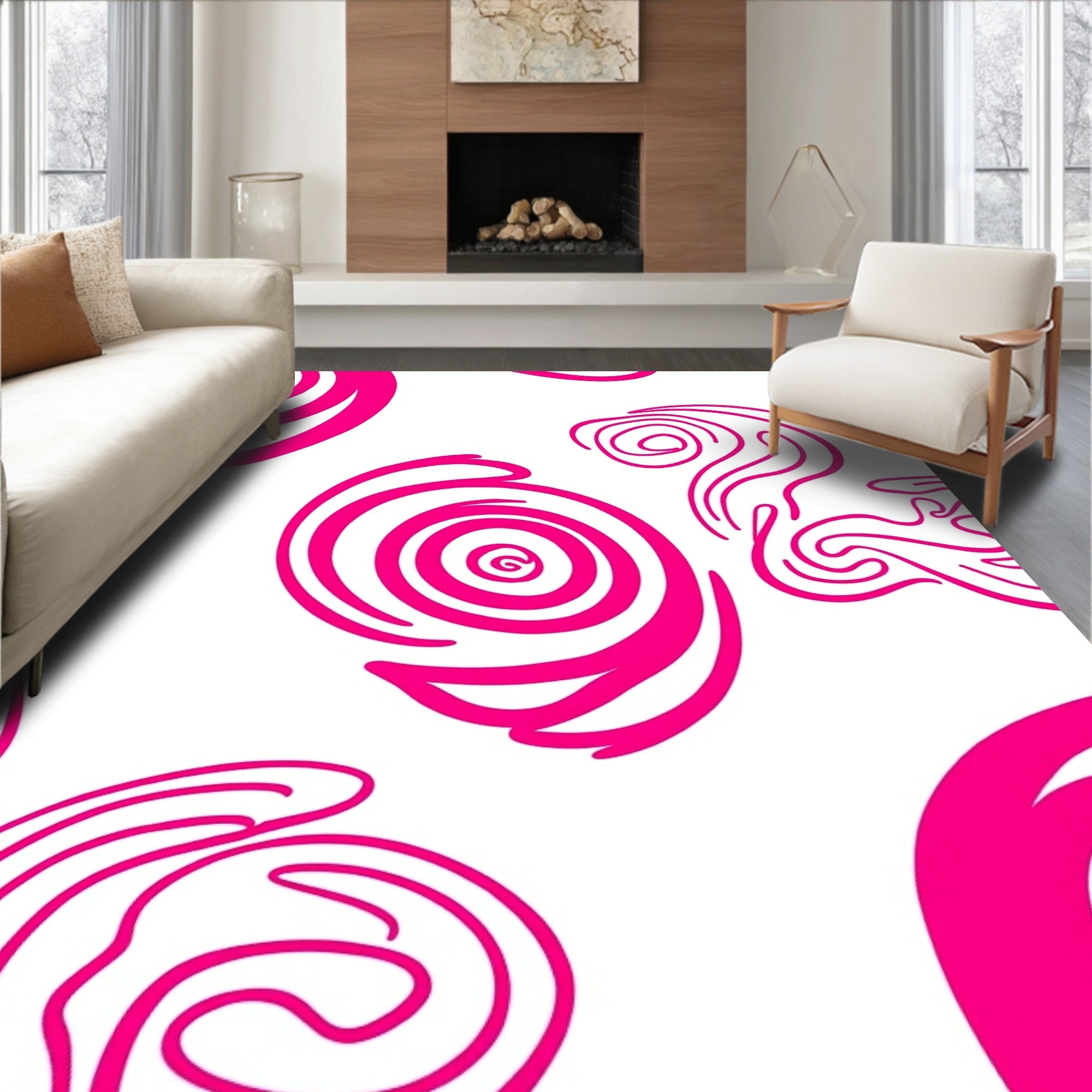 Abstract Swirl Pattern Design Rug