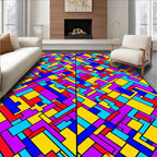 Modern Geometric Color Block Pattern Rug
