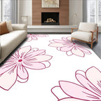Delicate Pink Floral Pattern Rug