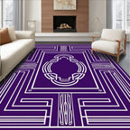 Purple Geometric Frame Design Rug