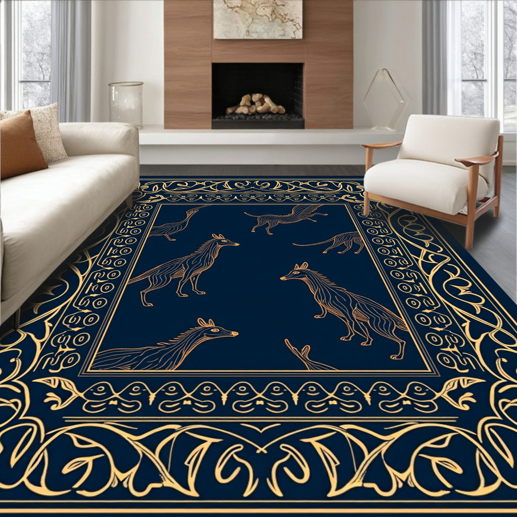 Ornate Animals Border Design Rug