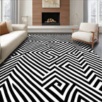 Geometric Swirl Labyrinth Pattern Rug