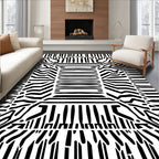 Bold Black White Zebra Print Rug