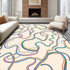 Abstract Wavy Line Color Block Rug