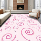 Whimsical Pink Swirls Soft Background Rug