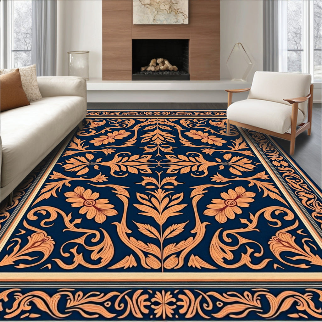 Classic Floral Swirls Pattern Rug
