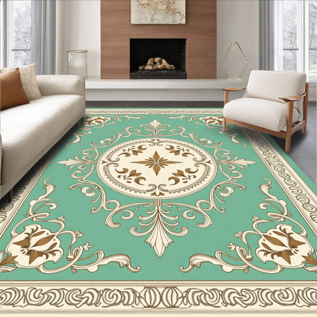 Ornate Floral Scrollwork medallion Rug